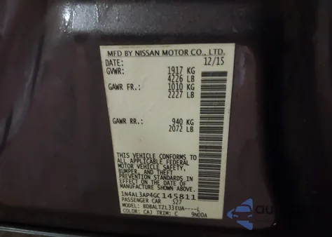 2016 Nissan Altima 2.5 z USA, uszkodzony, nr VIN 1N4AL3AP4GC145811